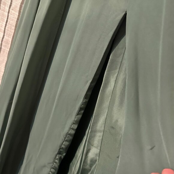 Azazie Sage Green Formal Dress- Size 0 - Elegant Twisted Bodice and High Slit - Picture 3 of 9